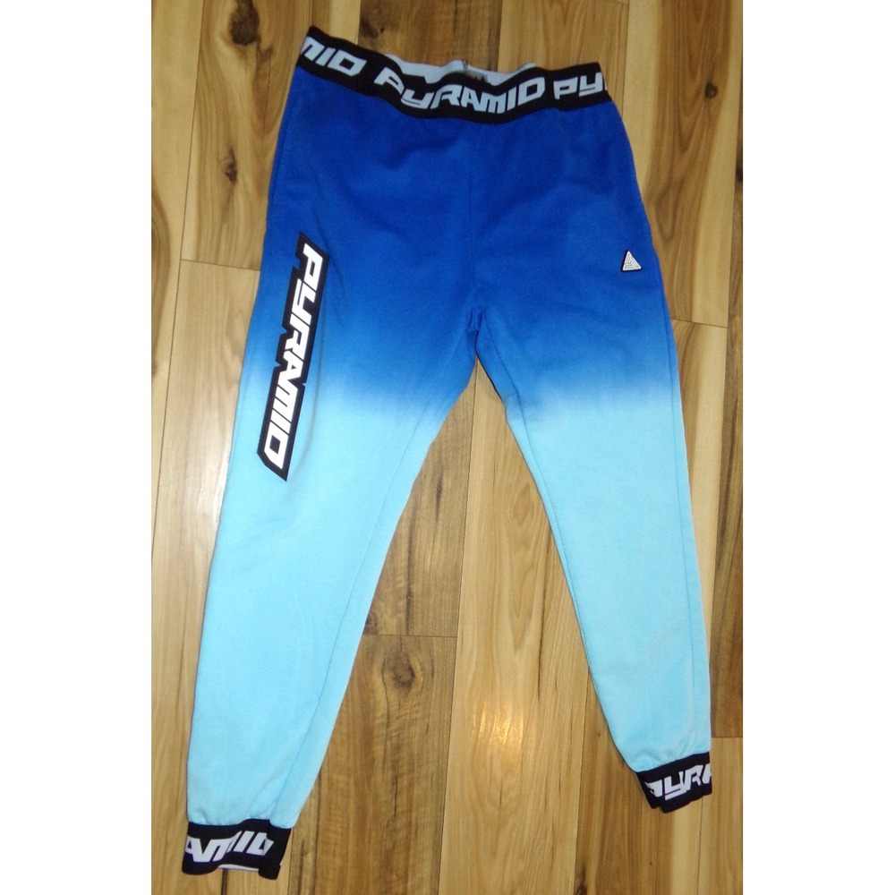 Black Pyramid Jogger Pants Mens Ombre Blue Size XXL Elastic‎ Waist
